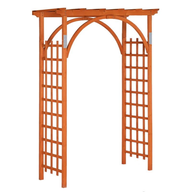 Beautiful And Practical Garden Arch Dark Brown