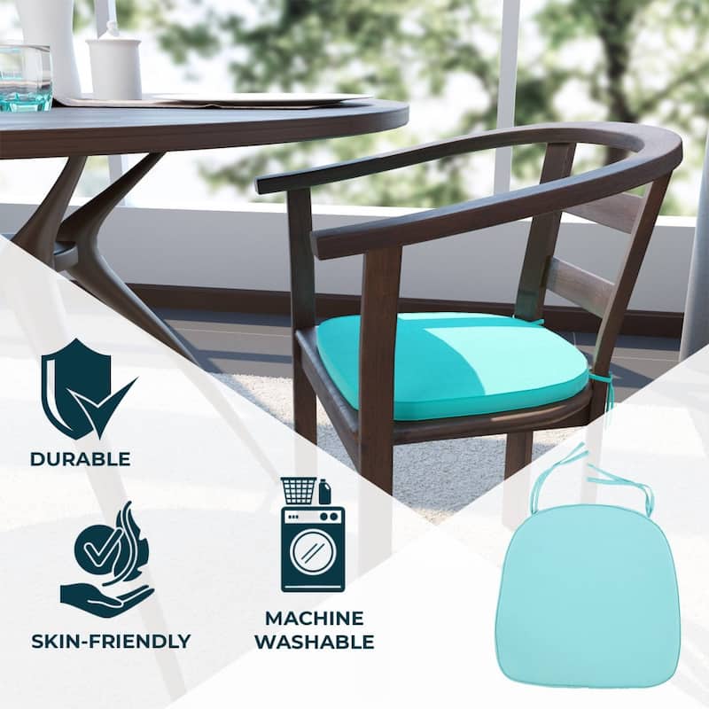 Memory Foam 15" U-Shaped Indoor Outdoor Dining Chair Pad Cushion for Kitchen Patio Garden (Set of 1, 2, 4 or 8)