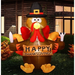 Thanksgiving Inflatable Turkey 5FT Blow up Outdoor Thanksgiving ...