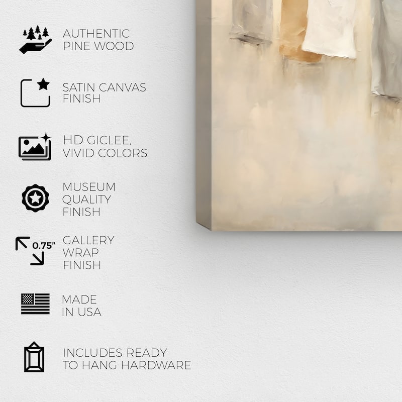 Wynwood Studio Canvas Bath and Laundry Sun drying clothing White and Tan Farmhouse Wall Art Canvas Print