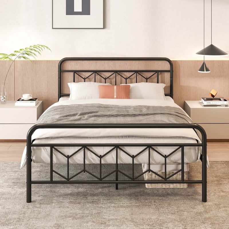 Costway Twin/Full/Queen/King Size Bed Frame Mattress Foundation with