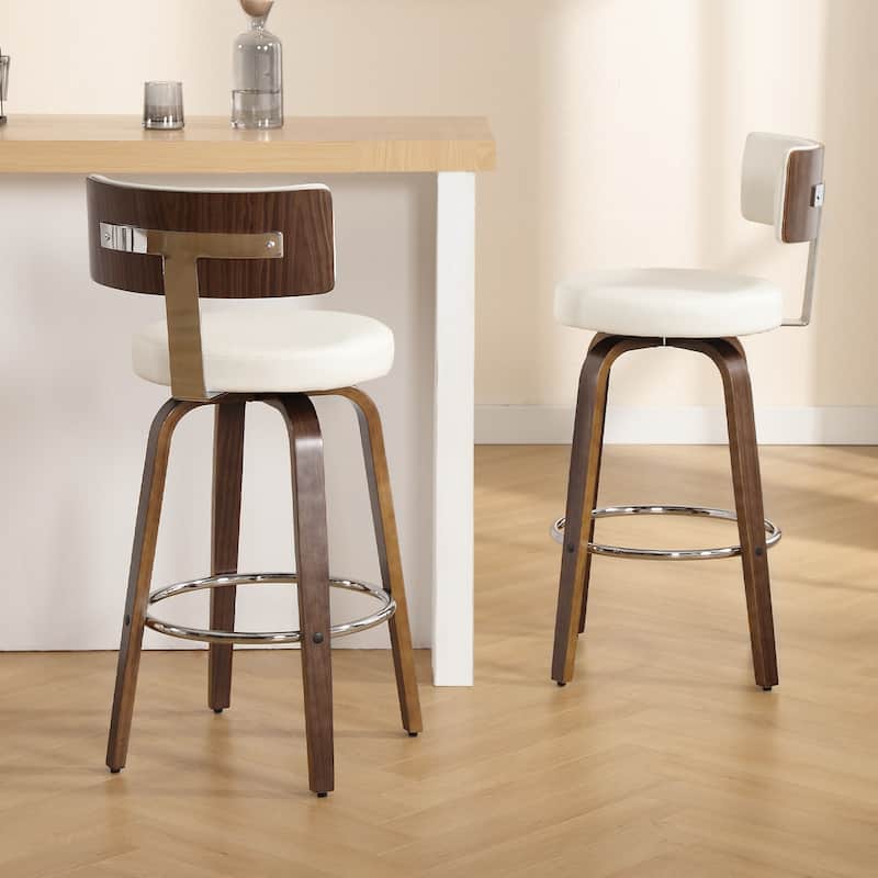 Faux Leather Upholstered Swivel Counter/ Bar Stools Set of 1/2/4
