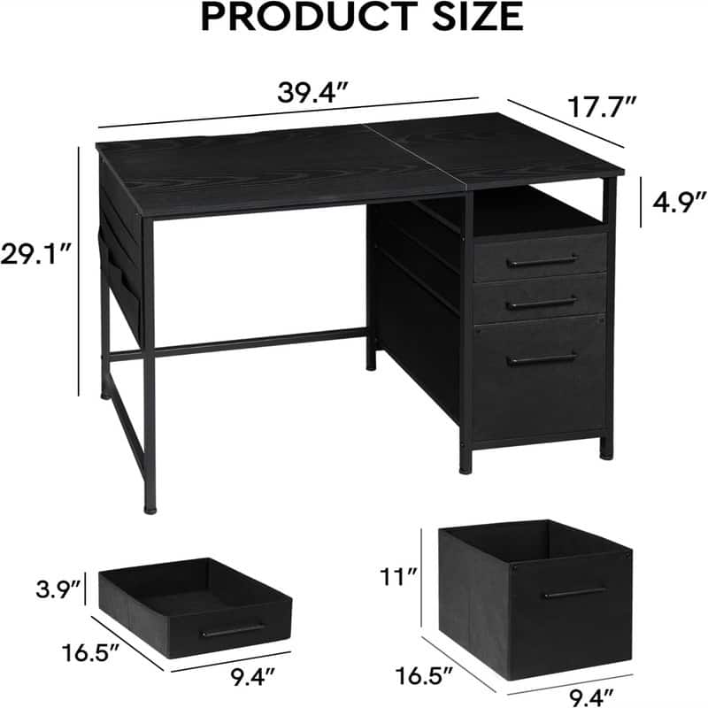 Desk with Drawers and Shelves