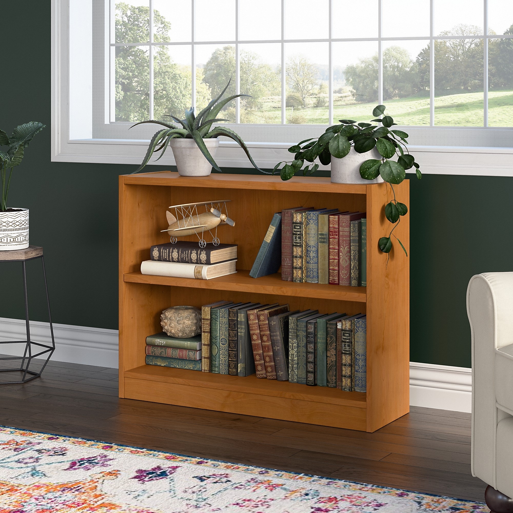 2 shelf small bookcase top