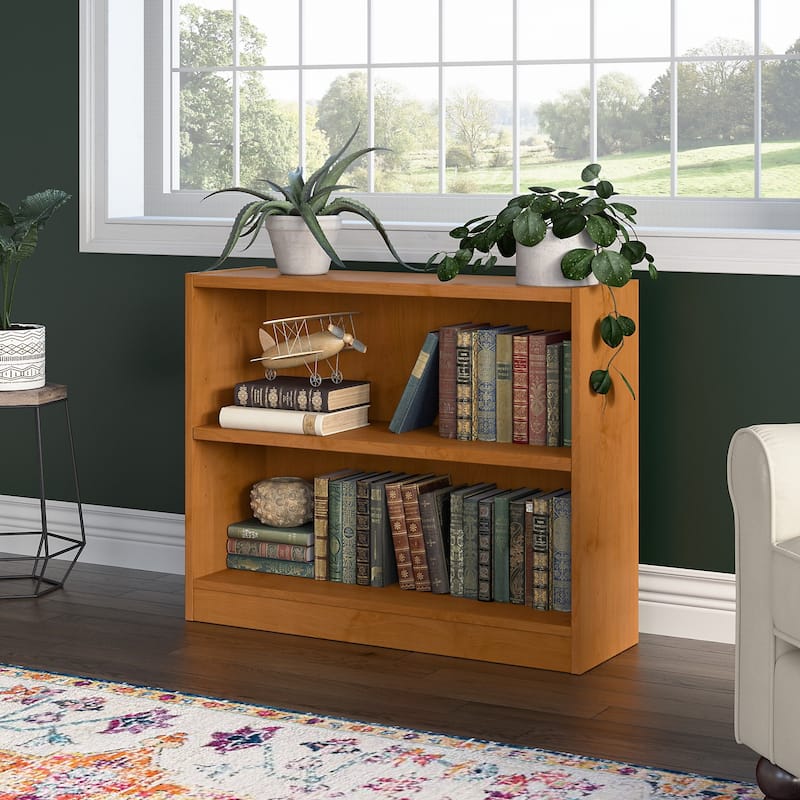 Universal Small 2 Shelf Bookcase Storage by Bush Furniture - Natural Cherry