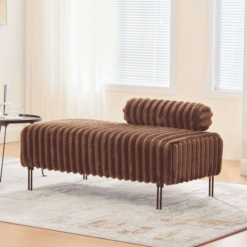 End of Bed Bench Window Ottoman Footrest with Adjustable Back for Living Room Bedroom Entryway Hallway Small Space