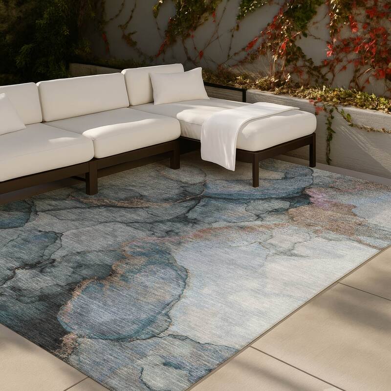 Machine Washable Indoor/ Outdoor Modern Brush Chantille Rug