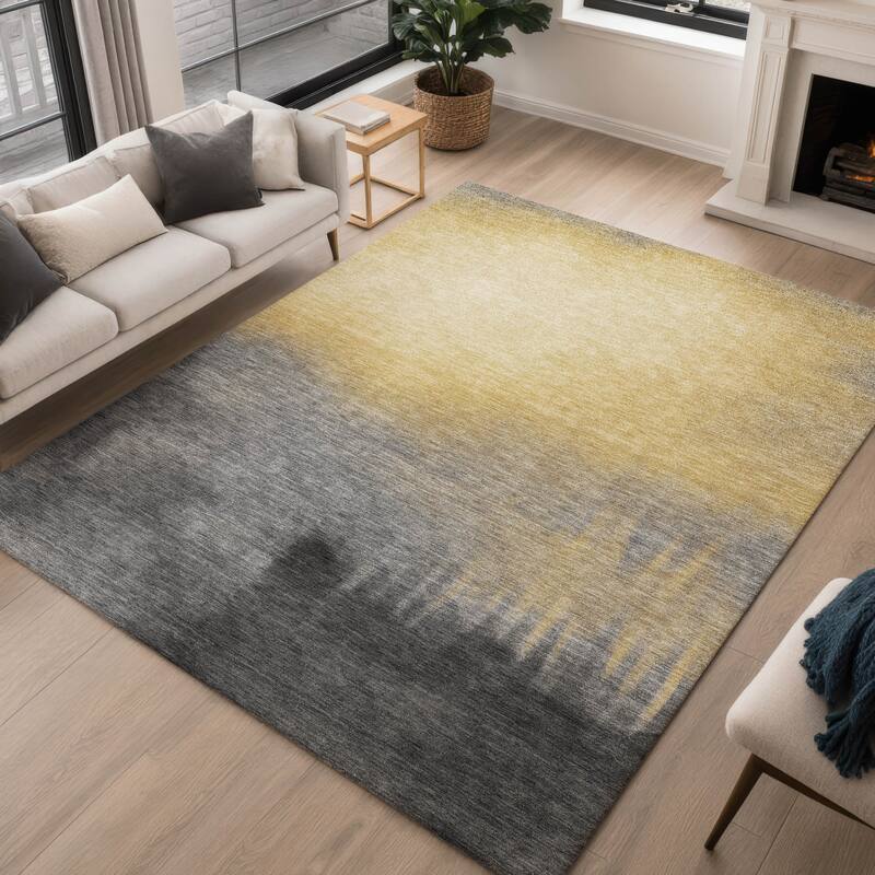 Machine Washable Indoor/ Outdoor Modern Dawn Chantille Rug