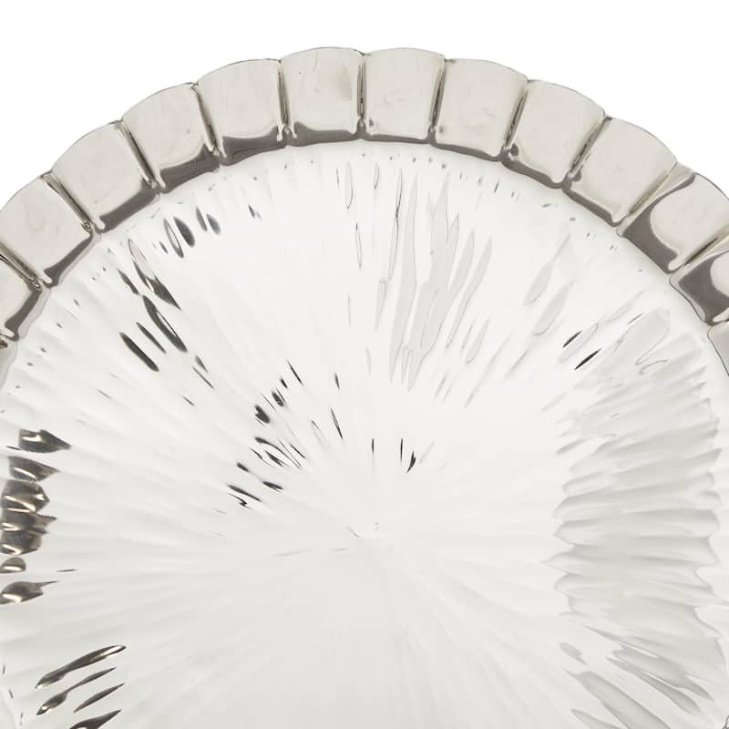 Stainless Steel Metal Plate Home Wall Decor with Hammered Design - Set of 9 Silver - Roche River Decor