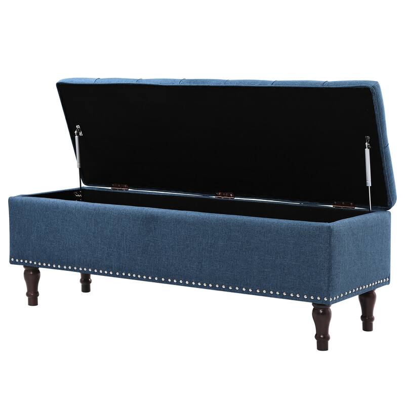Tufted Upholstered Storage Bench Ottoman with Hidden Storage for Bedroom, or Living Room