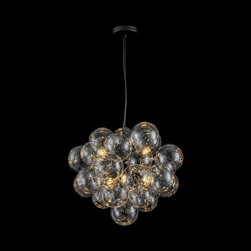 Glam 6-Light Dimmable Cluster Glass Globe Bubble Chandelier
