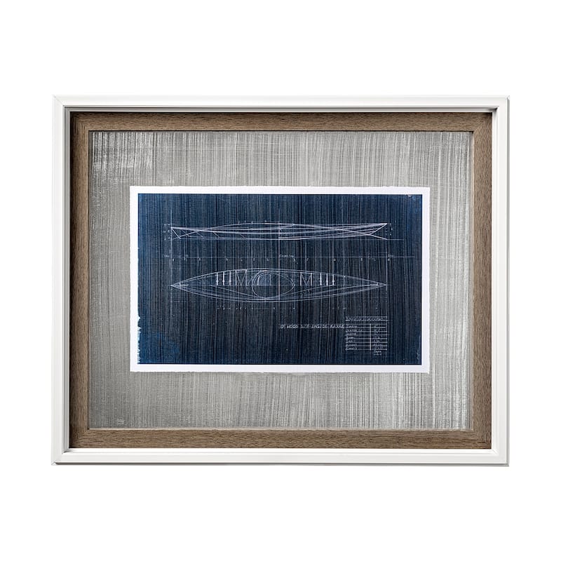 Kayak Blueprint Framed Art Print