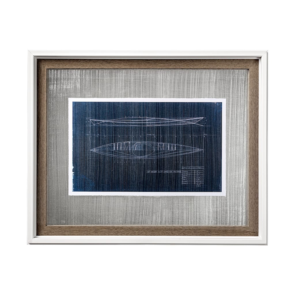 Kayak Blueprint Framed Art Print