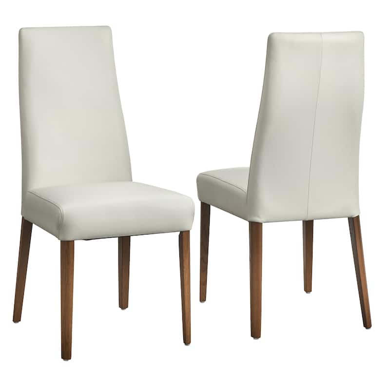 Lifestorey Ross Leather Dining Chairs (Set of 2) - Off White - Set of 2