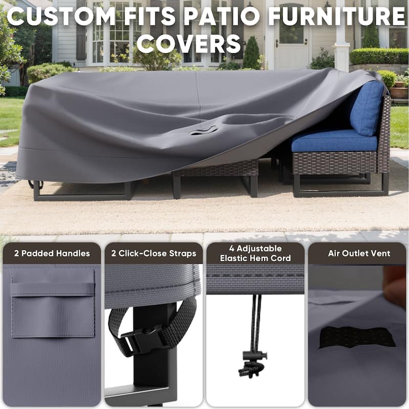 Pocassy Outdoor Patio Furniture Covers Windproof Cover Protective
