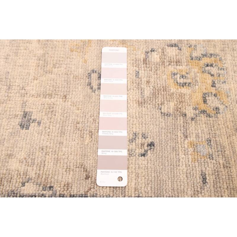 ECARPETGALLERY Hand-knotted Modern Oushak Light Grey Wool Rug - 7'10 x 9'7