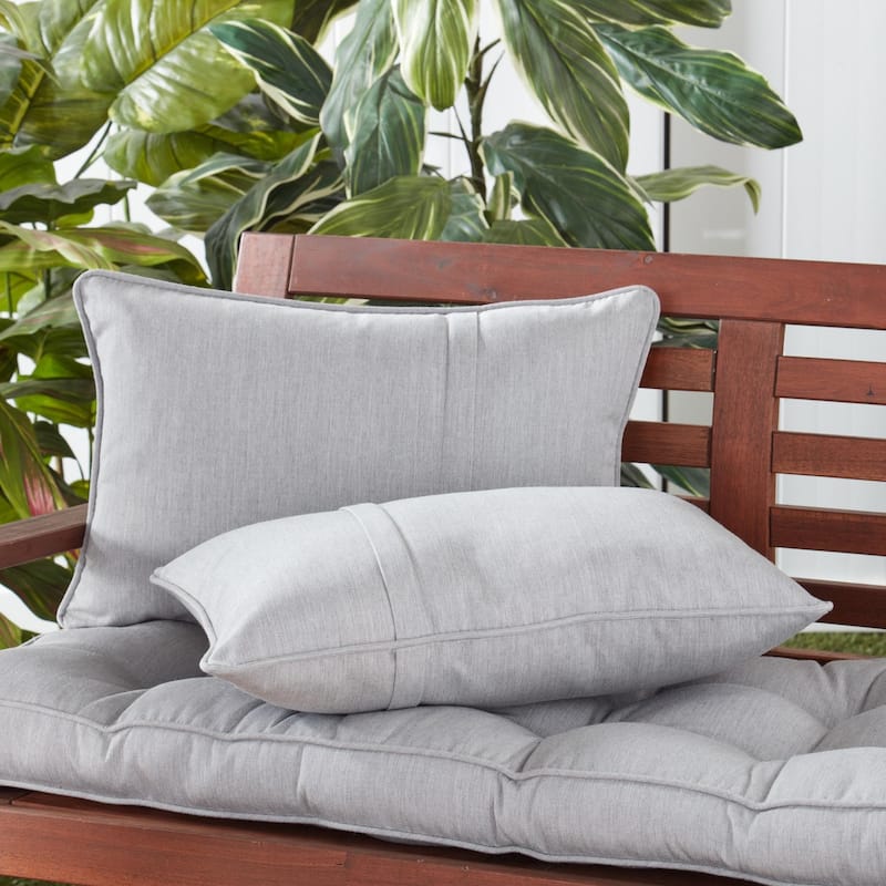 Greendale Home Fashions Sunbrella 21" x 14" Rectangle Outdoor Throw Pillow (Set of 2) - Canvas Granite