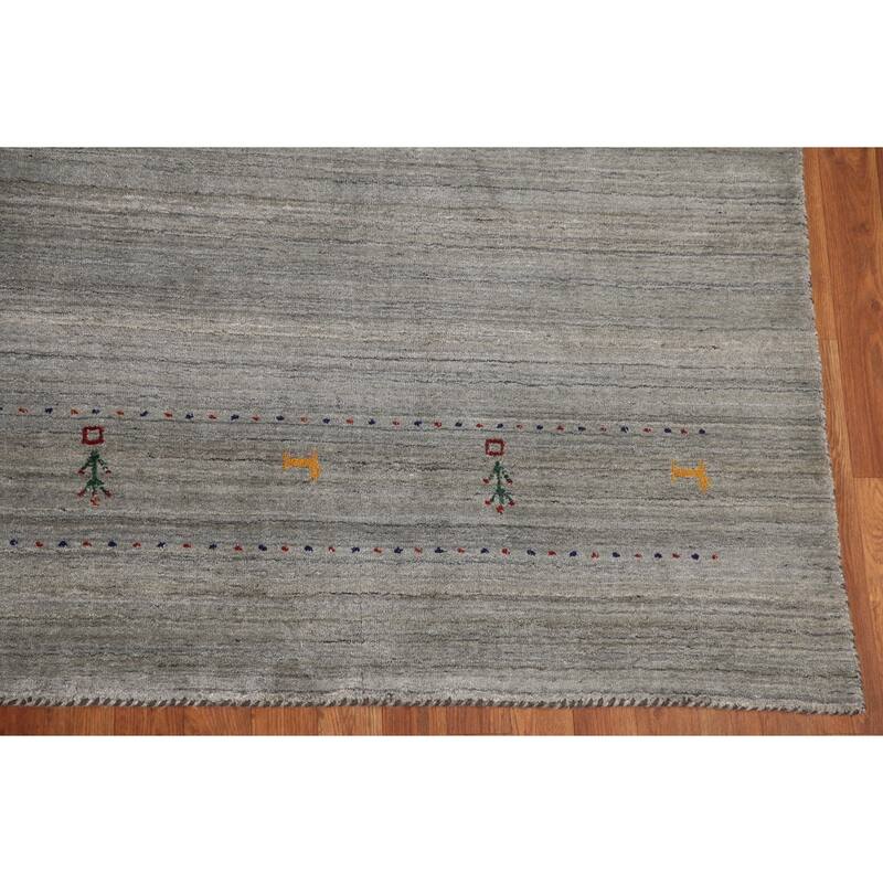 Gabbeh Indian Area Rug Hand-Knotted Wool Carpet - 8'3"x 9'10"