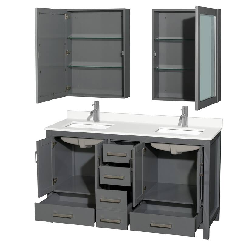 Wyndham Collection WCS141460D-QTZ-UNSMED Sheffield 60" Free Standing