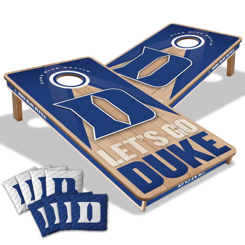 Duke Blue Devils NCAA 2x4 Professional Cornhole Board Set - Include Team Bags + Case & LED Lights