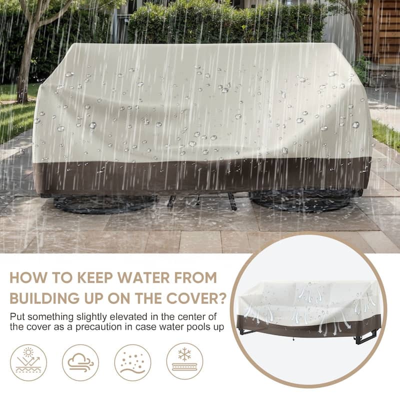 Meyreso 82.7 in. L x 34.3 in. W x 28 in. H (Back)/19.3 in. H (Front) Outdoor Patio Furniture Cover