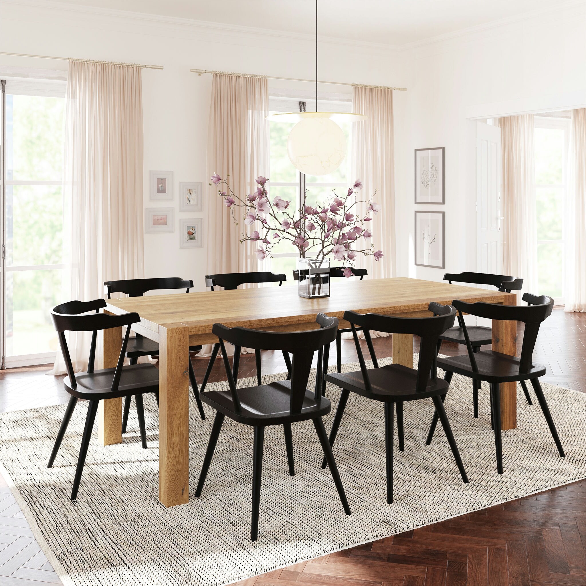 Poly & Bark Enzo Dining Chair - Solid Oak Wood - On Sale