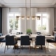 preview thumbnail 4 of 17, Diore Modern Gold 5-Light Crystal Chandelier 40 in. W Linear Glam Island Lights for Kitchen Island - L 40.2" x H 70" Max