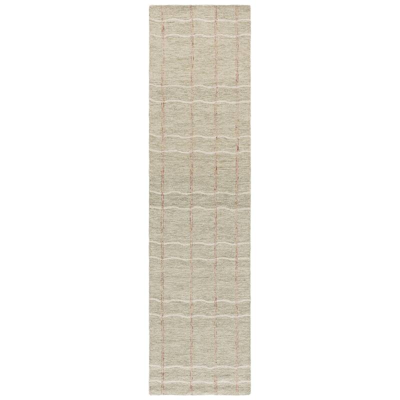 SAFAVIEH Handmade Metro Meralina Wool Rug - 2'3" x 9' Runner - Sage/Rust