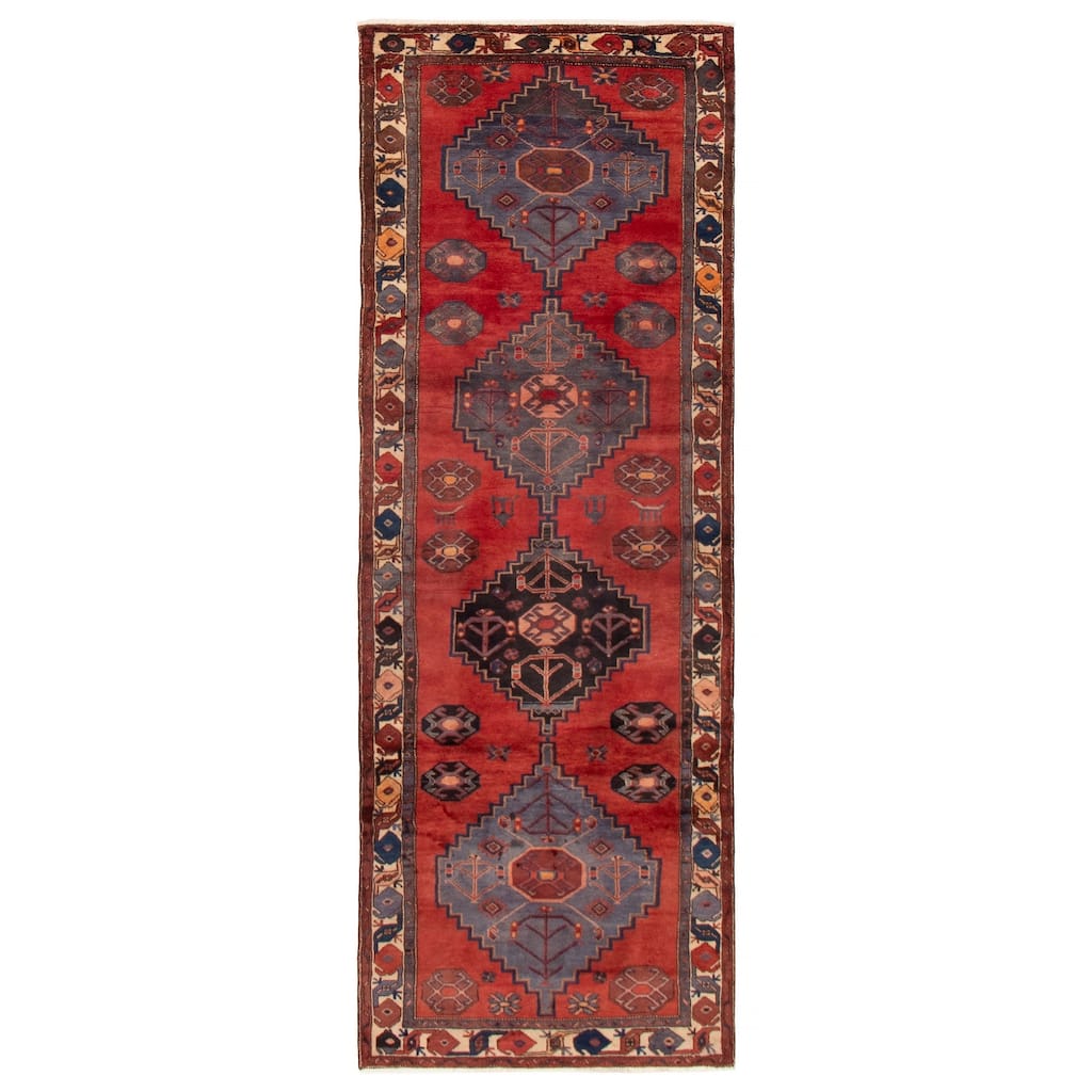 ECARPETGALLERY Hand-knotted Anadol Red Wool Rug - 3'7 x 9'11