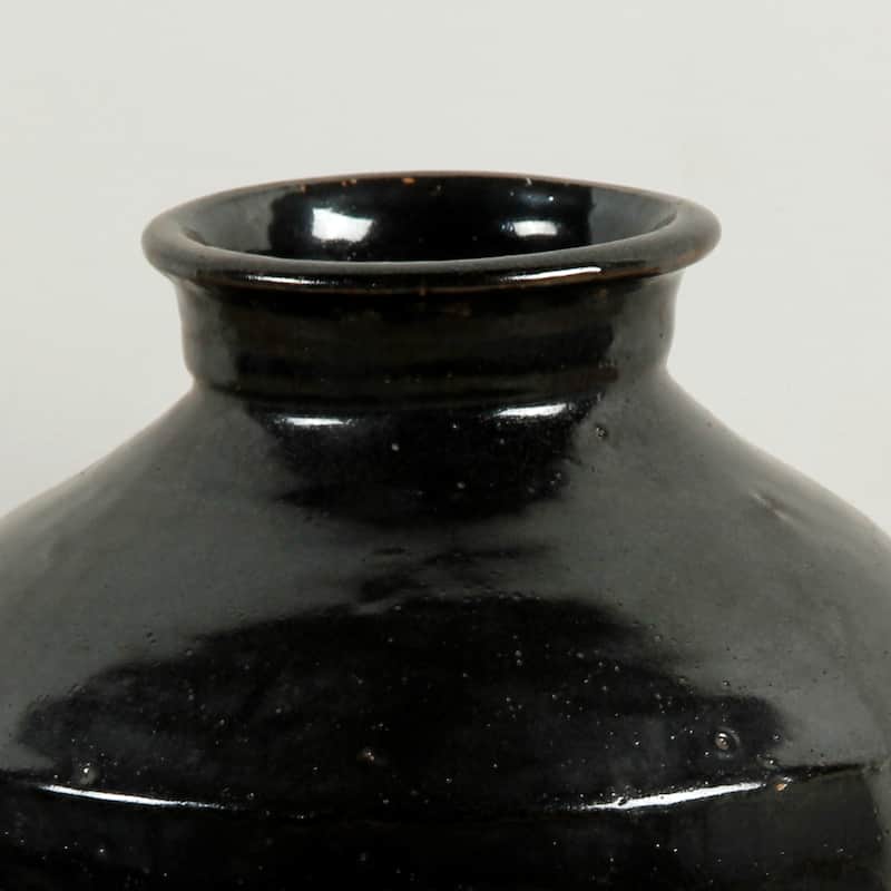 Artissance 12"H Vintage Rice Wine Pot Black Glazed - Black