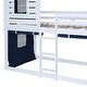 preview thumbnail 17 of 17, Blue Twin Size Solid Wood House Bunk Bed with Tent & Ladder