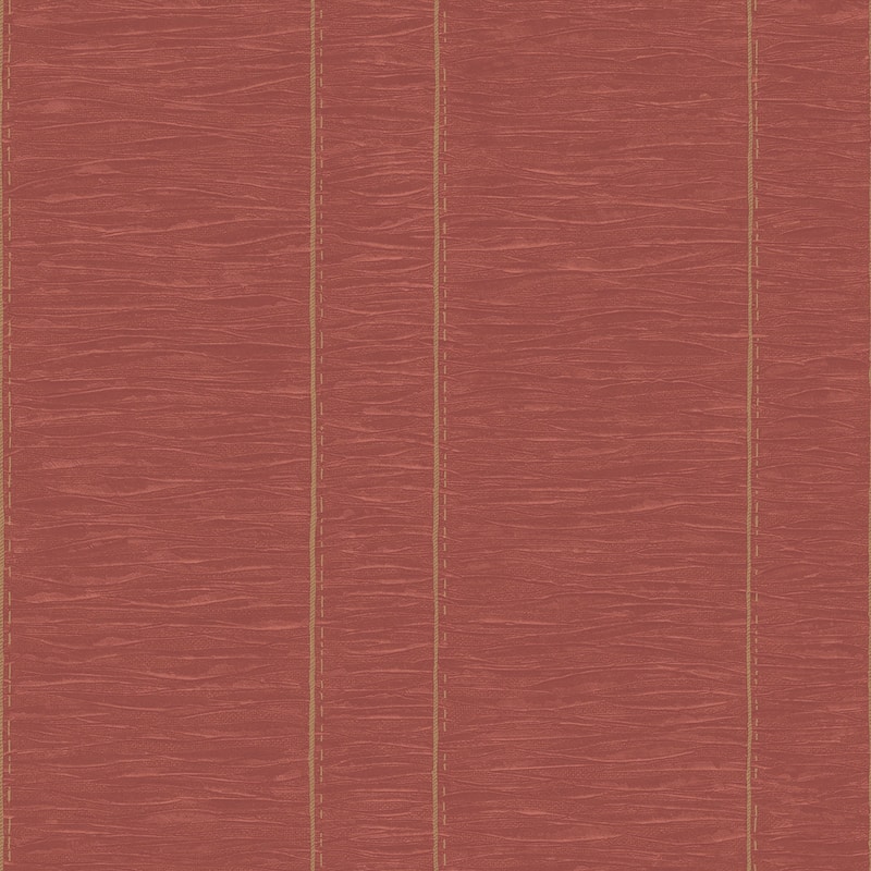 Galerie Wallcoverings Palazzo 2 Collection Pleated Stripe Vinyl on Non-woven Matte Wallpaper Roll - 33 feet x 21 inches - Red
