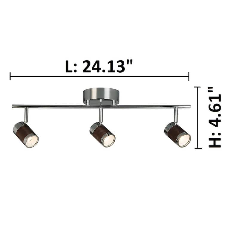 Eglo Brews 3-Light Chrome LED Semi-Flush Mount Track Lighting