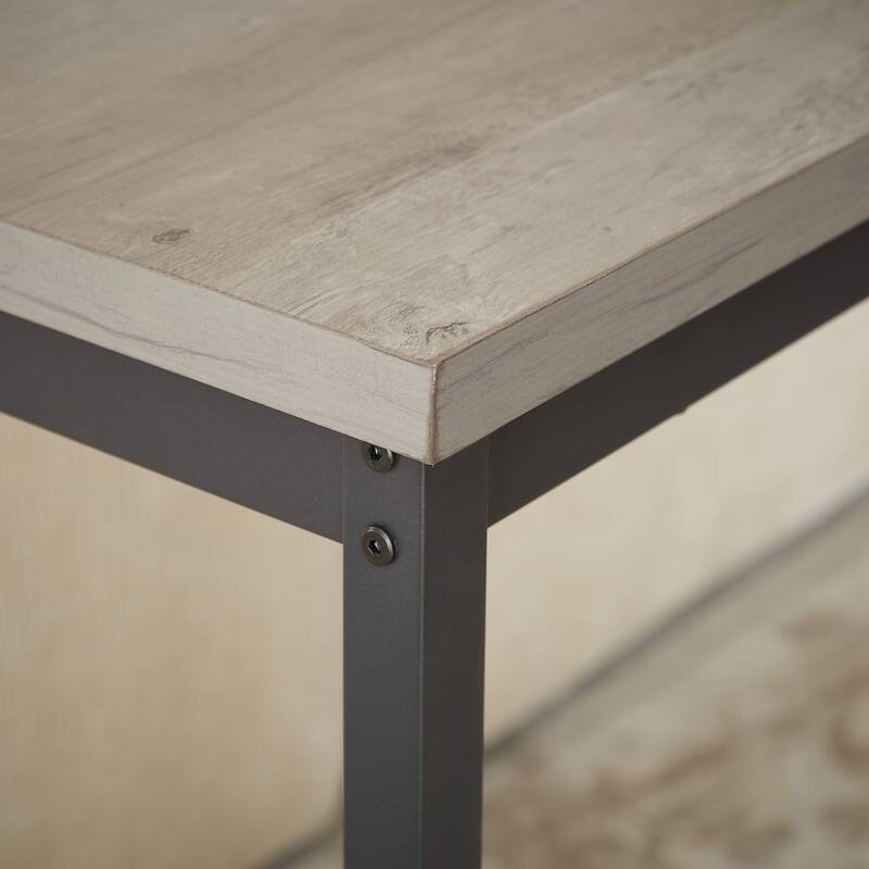 Sofa Side Table and Chairs Set with 3 Leather Upholstered Bar Chairs, Bar Table and Chairs with Back Chairs