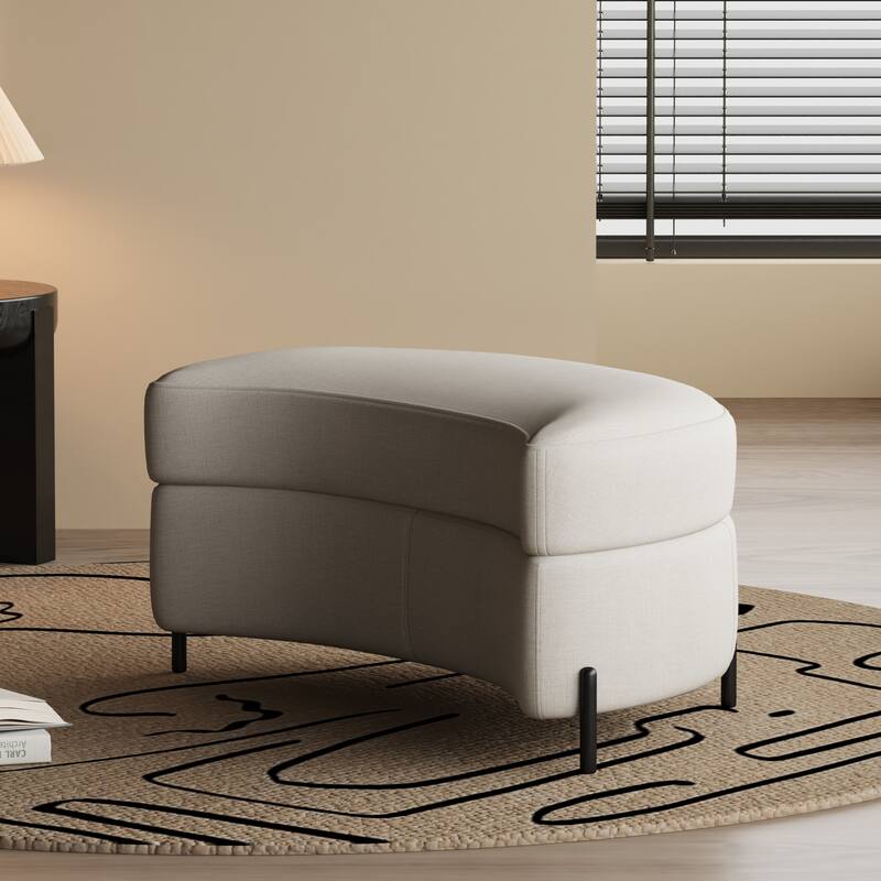 Modern Chenille 360° Swivel Accent Barrel Chair and Storage Ottoman