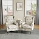 Upholstered Nailhead Trim Armchair Wingback Accent Chairs Set of 2
