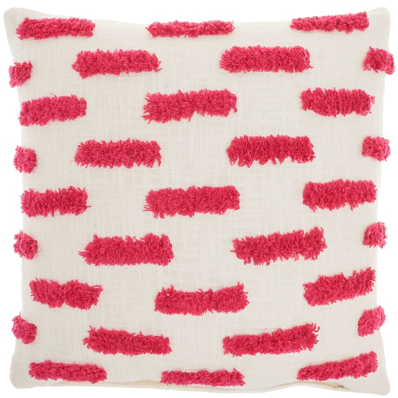 Mina Victory Life Styles Tufted Lines Geometric 18" x 18" Indoor Throw Pillow