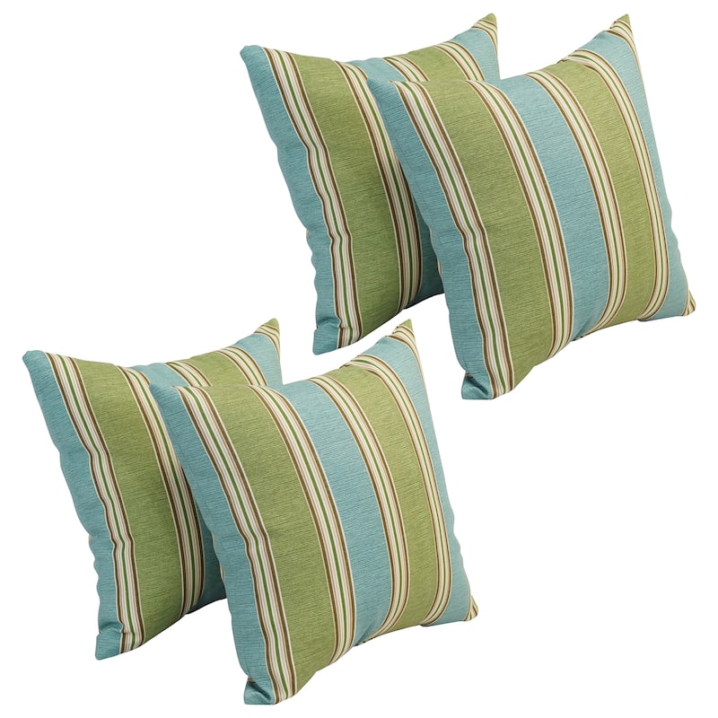 Blazing Needles 17-inch Square Polyester Outdoor Throw Pillows (Set of 4) - Mainland Surf