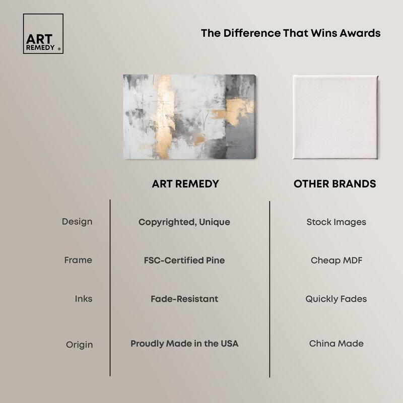 Gilded Gray III Canvas by Art Remedy, Gallery Wrapped