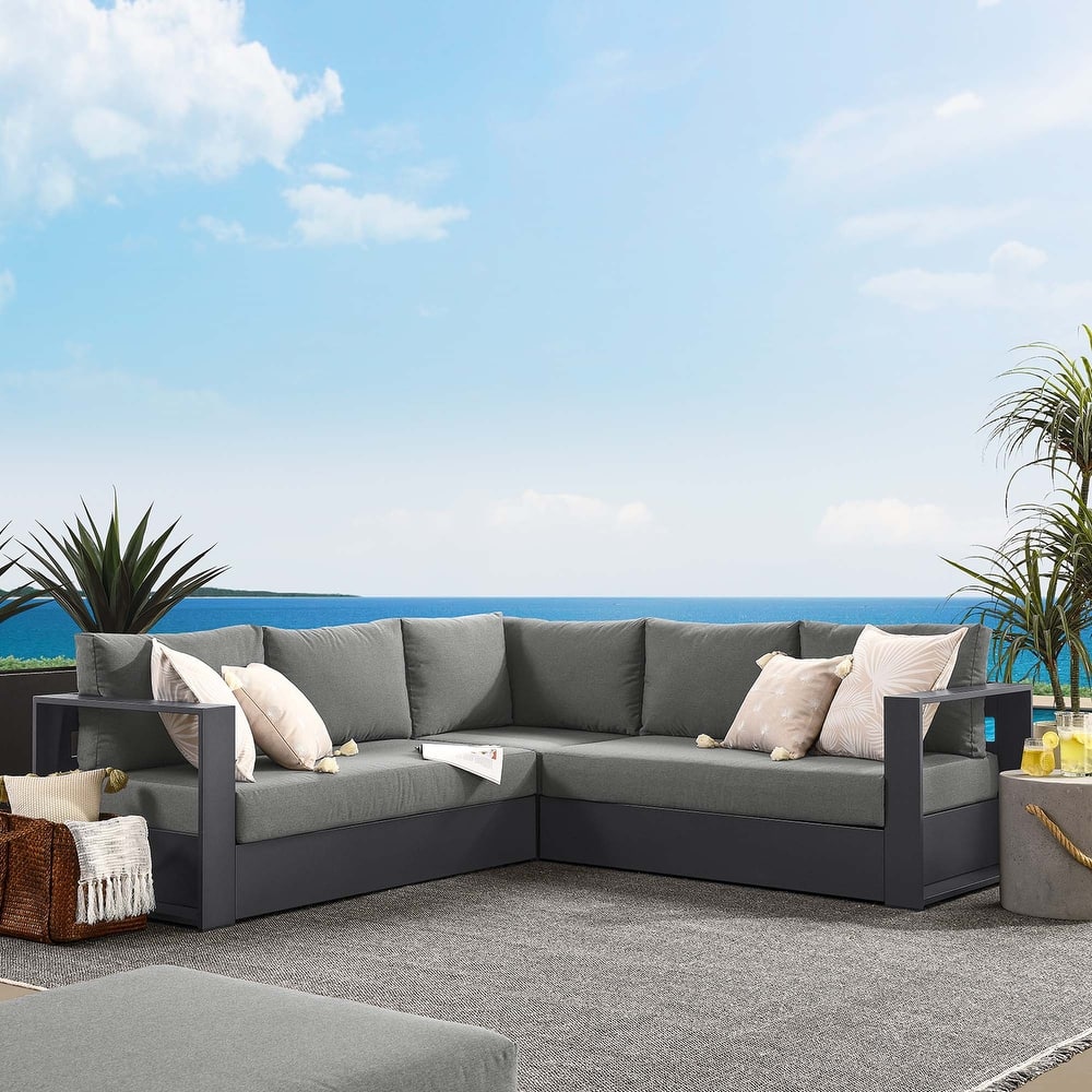 Tahoe Patio Aluminum 3-Piece Sectional Sofa Set