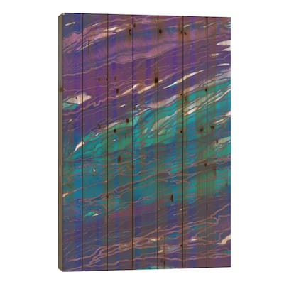 Agate Magic - Purple Aqua Print On Wood by Julia Di Sano - Multi-Color