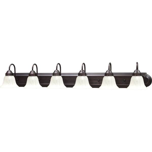 slide 2 of 2, Volume Lighting Marti 6 Light 48" Wide Bathroom Vanity Light Antique Bronze