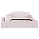 preview thumbnail 36 of 95, Velvet Grounded Bed Mother & Child Bed Platform Slat Bed Frame with Little Round Stool and Bedside Desk for Growing Child