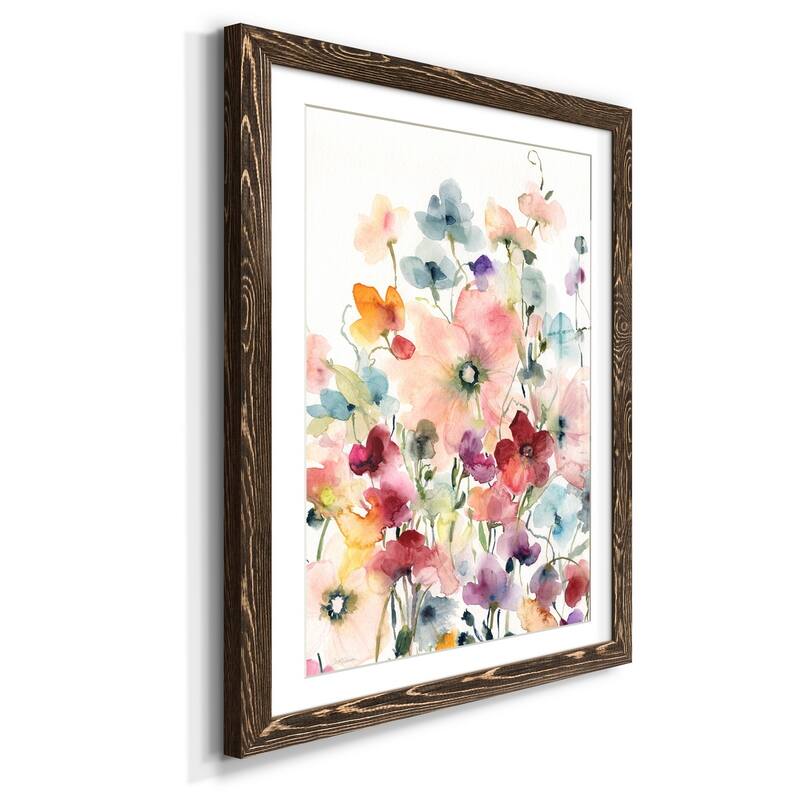 Poppies and Sweetpeas-Premium Framed Print - Ready to Hang