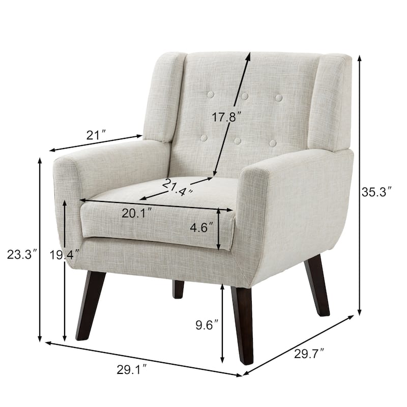 3-Piece Tufted Linen Armchair and Loveseat Set