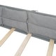preview thumbnail 12 of 10, Wood Full Size Upholstered Platform Bed with Guardrail and Pillow, Beige
