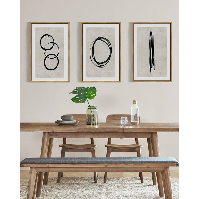 Minimalist Lines Framed Canvas Painting Artwork