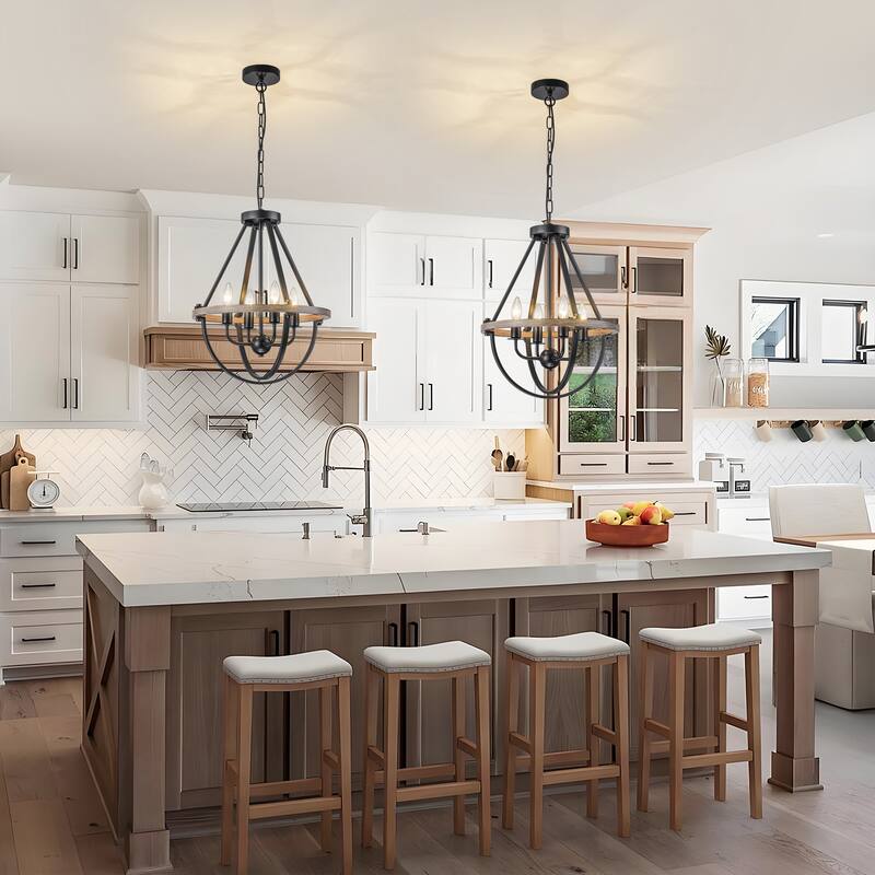 Starsky Farmhouse 4-LightOpen Caged Lantern Chandelier