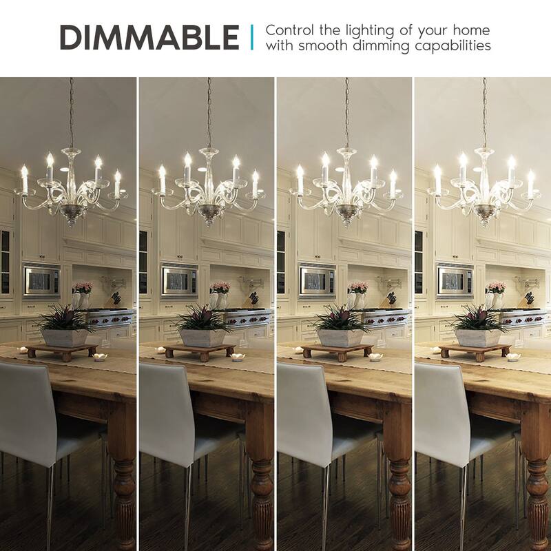 Luxrite Vintage Candelabra LED Bulb 60W Equivalent 550lm 4000K Cool White 5W Dimmable UL Listed E12 Base (24 Pack)