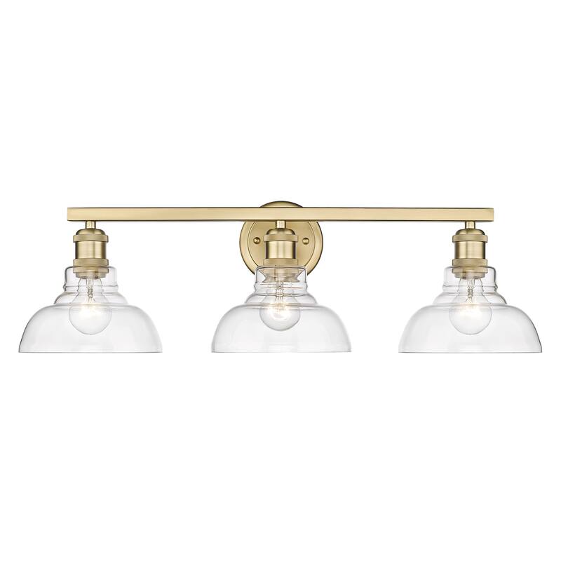 Carver 3 Light Bath Vanity - Brushed Champagne Bronze with Clear Glass
